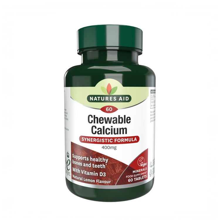 Natures Aid Calcium Chewable 400mg 60 tabs